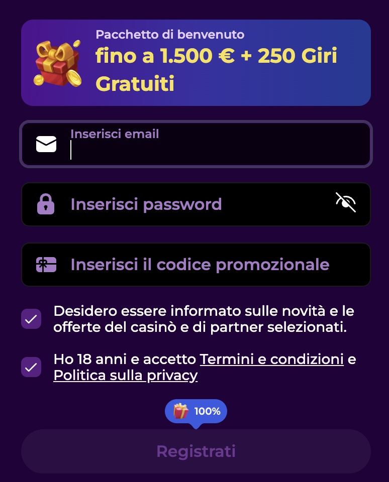 Registrazione Spinmama Casino